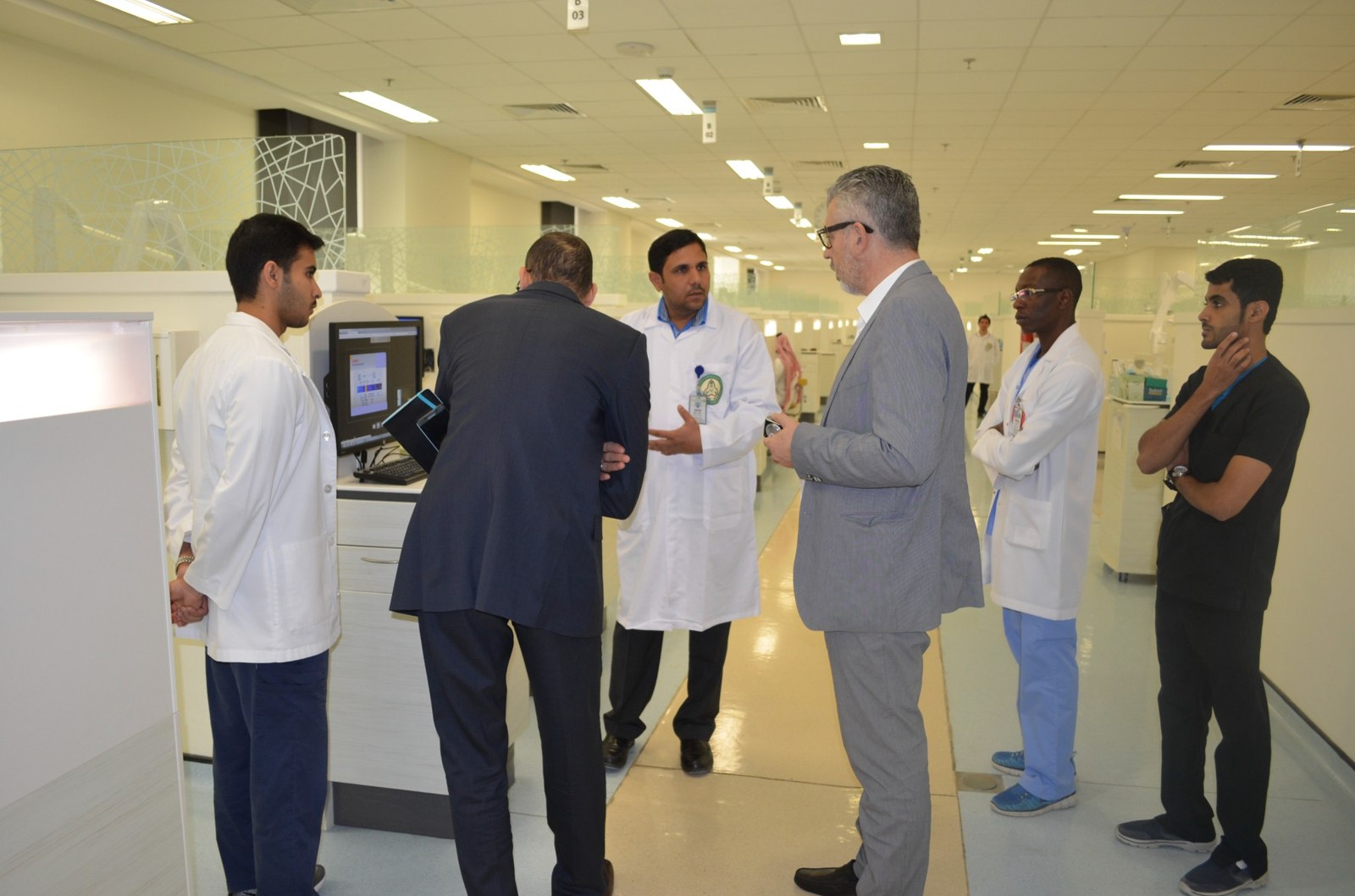 Technology demonstration with colleagues